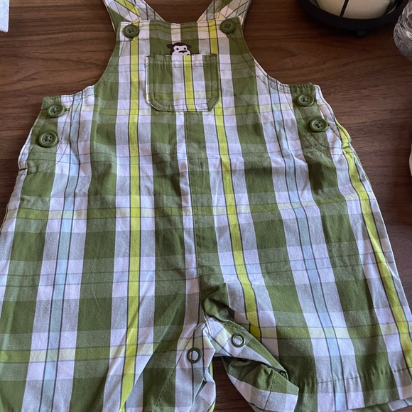 Carter’s 3M Polo Shirtrt with Plaid Overralls - Picture 2 of 3
